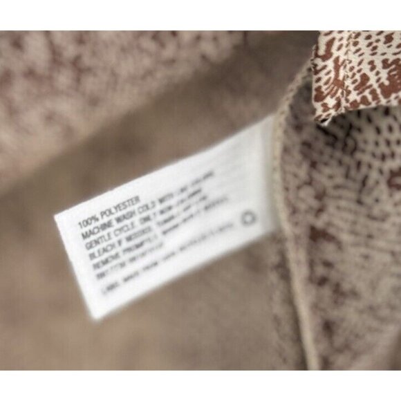 NWT A New Day‎ Button Front Brown Snake Print Satin Shirt Sz Sm, Boho, Office - Picture 7 of 11